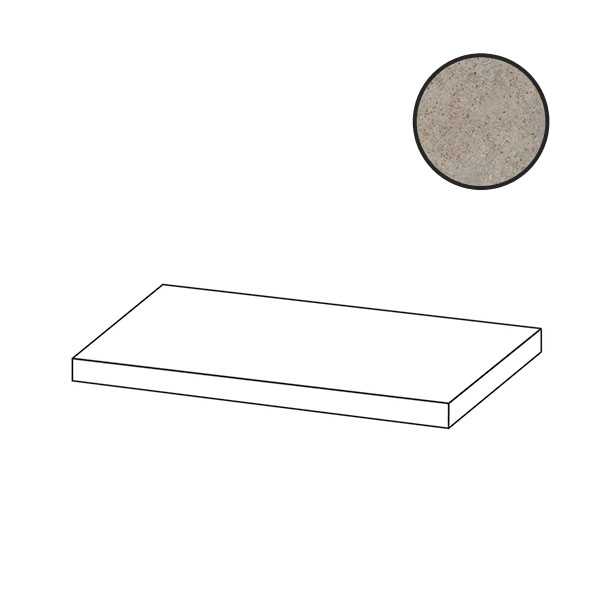 Ступени Cerdomus Reforge Angolo Dx Gradino Costa Retta Cement Matt 97226, цвет серый, поверхность матовая, прямоугольник, 330x1200