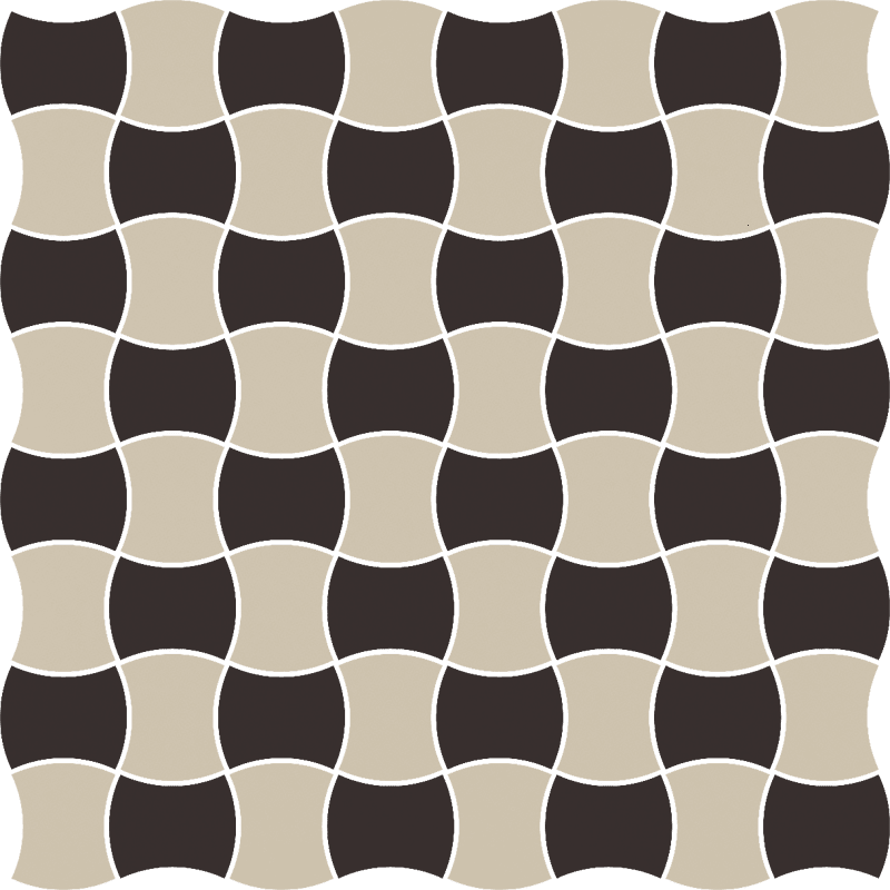 Мозаика Paradyz Modernizm Nero Mozaika Prasowana K.3,6X4,4 Mix C, цвет чёрно-белый, поверхность матовая, квадрат, 309x309