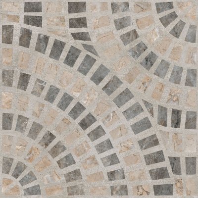 Декоративные элементы Vitra Marble-Beton Декор Круговой Темный ЛПР Рект K949793LPR01VTE0, цвет коричневый бежевый, поверхность матовая, квадрат, 600x600