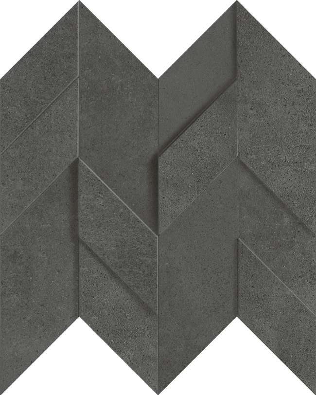 Мозаика Terratinta Kos Antracit TTKO05MF3DN, цвет чёрный, поверхность структурированная 3d (объёмная), квадрат, 300x300