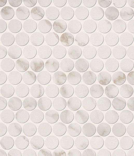 Мозаика Fap Roma Calacatta Round Mosaico fLTO, цвет белый, поверхность матовая, прямоугольник, 295x325