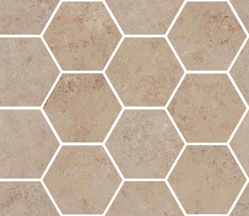 Мозаика Sant Agostino Unionstone Maxi Class Jura Stone Kry CSAMCJSK34, цвет бежевый, поверхность полированная, шестиугольник, 300x345