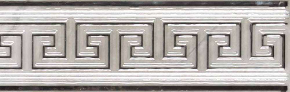 Бордюры APE Rex Cenefa Coliseum Silver, цвет серый, поверхность глянцевая, прямоугольник, 80x250