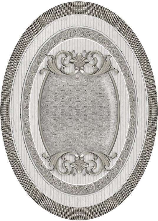 Вставки El Molino Venecia Plata-Gris Medallon, цвет серый, поверхность матовая, прямоугольник, 140x100