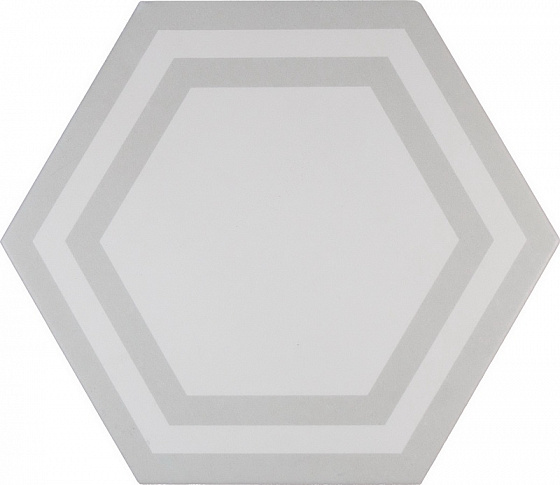 Керамическая плитка Adex ADPV9019 Pavimento Hexagono Deco Light Gray, цвет серый, поверхность матовая, шестиугольник, 200x230