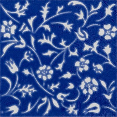 Вставки Cedir Mediterraneo Tozzetto Foglie&Fiori Blu, цвет синий, поверхность лаппатированная, квадрат, 244x244