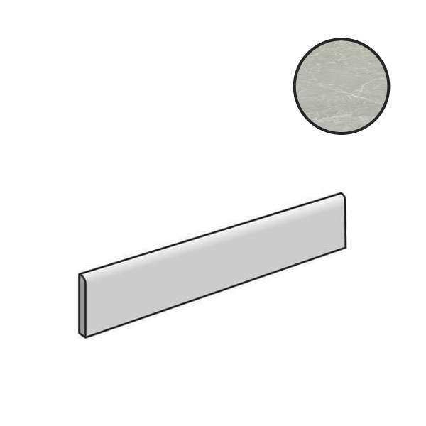 Бордюры Cerim Exalt Silver Light Luc 761027, цвет серый, поверхность лаппатированная, прямоугольник, 46x600