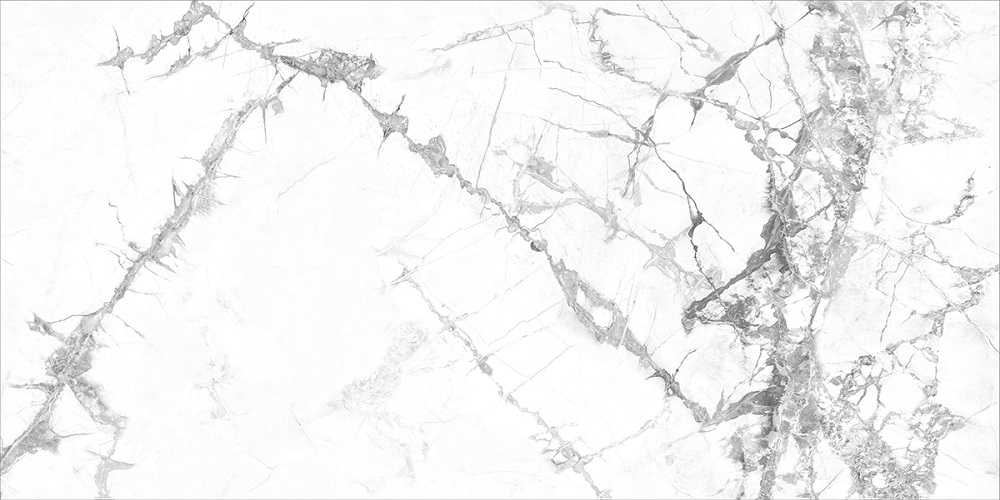 Керамогранит Идальго Люссо Санто Лаппатированый, цвет белый серый, поверхность лаппатированная, прямоугольник, 600x1200