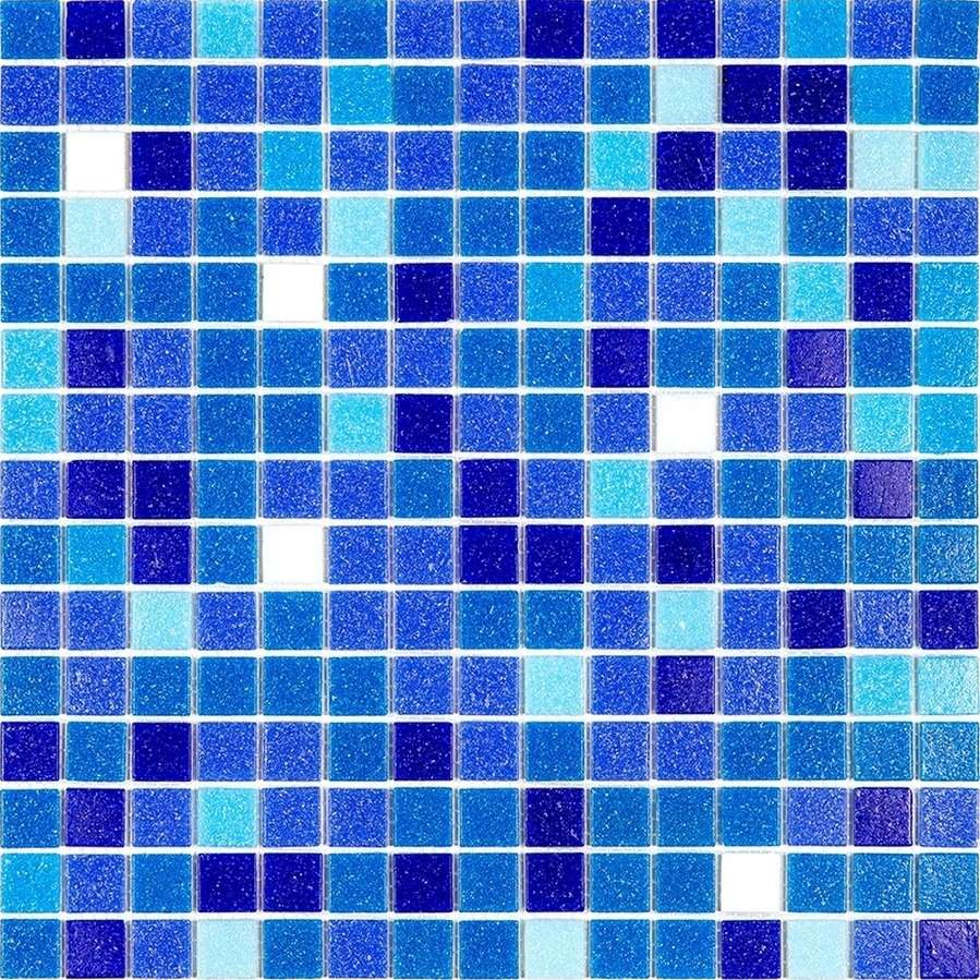 Мозаика Alma Mosaic Растяжки 20 DE109(m) MIX 8 (последний микс), цвет синий голубой, поверхность глянцевая, квадрат, 327x327