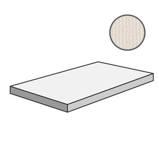 Ступени Mutina Pico Angolare corner tile SX Up Natural Blanc, цвет белый, поверхность матовая, прямоугольник с капиносом, 330x1200