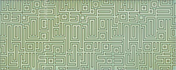 Декоративные элементы Azori Nuvola Decor Verde Labirint, цвет зелёный, поверхность глянцевая, прямоугольник, 201x505