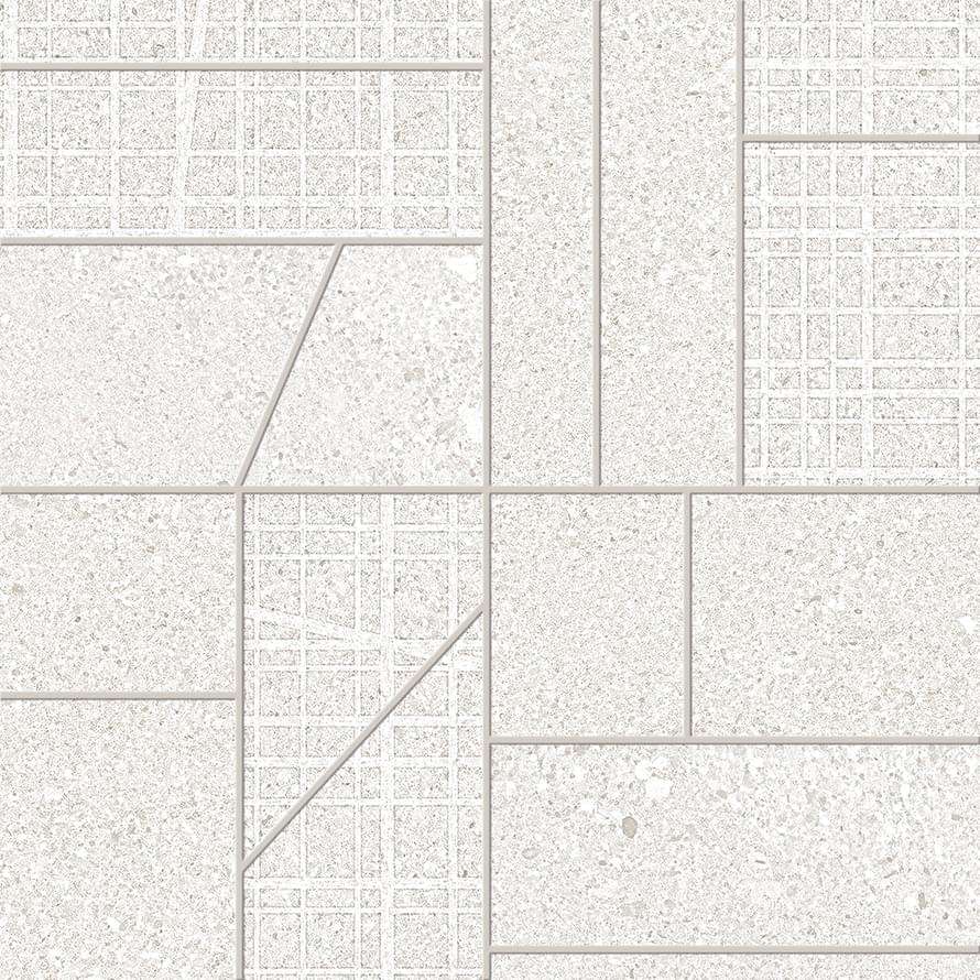 Мозаика Ergon Grainstone Mosaico Big Mix White Naturale EDFQ, цвет белый, поверхность натуральная, квадрат, 300x300