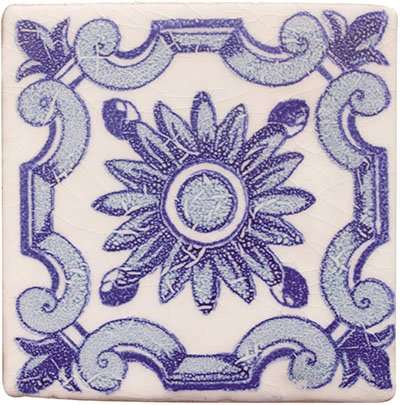 Декоративные элементы Cevica Dec. Flor Azul Prov.Blanco, цвет разноцветный, поверхность глянцевая, квадрат, 130x130