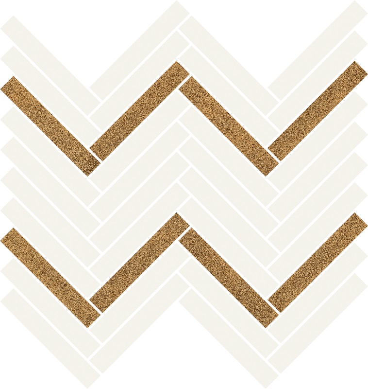 Мозаика Paradyz Uniwersalna Mozaika Bianco Paris, цвет белый коричневый, поверхность глянцевая, прямоугольник, 281x301