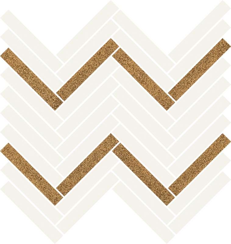 Мозаика Paradyz Uniwersalna Mozaika Bianco Paris, цвет белый коричневый, поверхность глянцевая, прямоугольник, 281x301