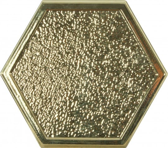 Керамическая плитка Dune Shapes 5 Majestic Decor Gold 188027, цвет золотой, поверхность глянцевая, шестиугольник, 230x270