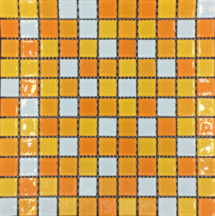 Мозаика Pixel Mosaic PIX010 Стекло (25x25 мм), цвет оранжевый, поверхность глянцевая, квадрат, 300x300