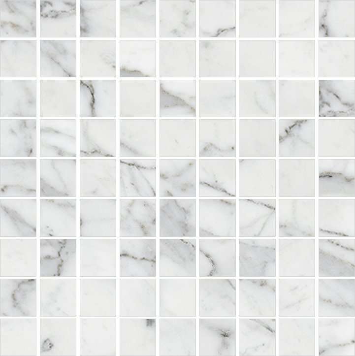 Мозаика Kerranova Marble Trend K-1000/MR/m01, цвет белый, поверхность матовая, квадрат, 300x300