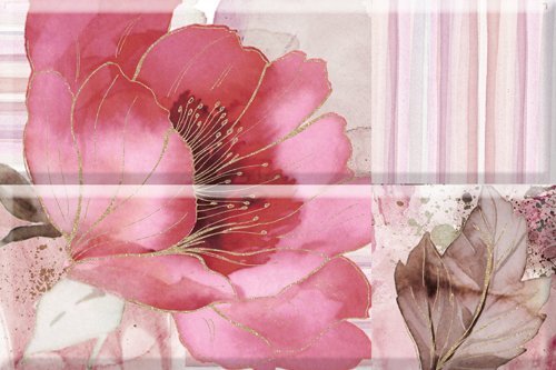 Панно Estile Aure Composicion Romantique Flower Burdeos 02, цвет розовый, поверхность матовая, прямоугольник, 300x450