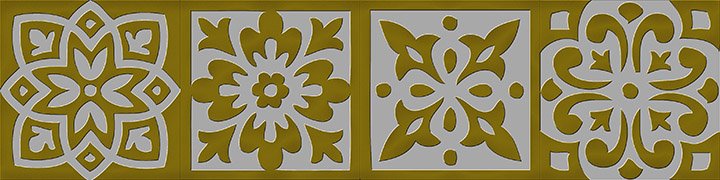 Вставки Italon Charme Evo Tozzetto Lady Gold 600090000323, цвет жёлтый, поверхность патинированная, квадрат, 72x72