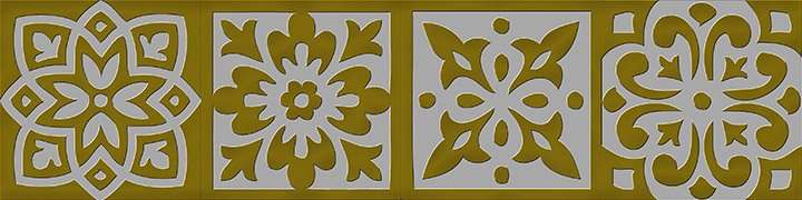 Вставки Italon Charme Evo Tozzetto Lady Gold 600090000323, цвет жёлтый, поверхность патинированная, квадрат, 72x72