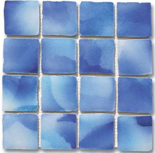 Мозаика Ker-av Frammenti&Riflessi Oltremare su Rete (7,5X7,5) KER-9005, цвет синий, поверхность глянцевая, квадрат, 300x300
