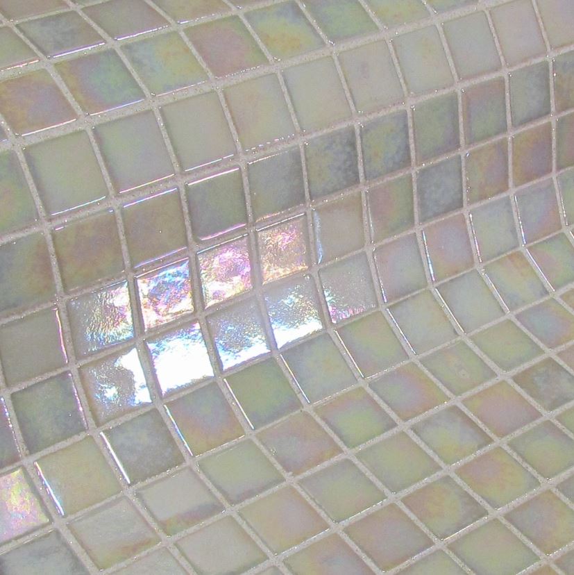 Мозаика Ezarri Fosfo Mix Beige Iris Люминисцентная, цвет бежевый, поверхность глянцевая, прямоугольник, 313x495