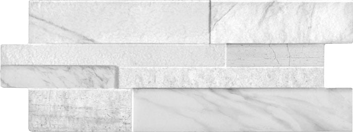 Керамогранит Keradom Marmi White, цвет белый, поверхность 3d (объёмная), прямоугольник, 160x400