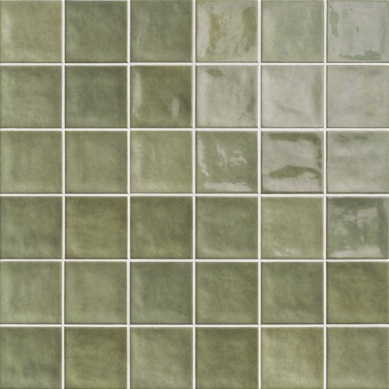 Керамическая плитка Mainzu Chaouen Forest, цвет зелёный, поверхность глянцевая, квадрат, 200x200