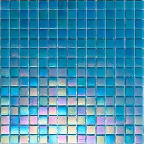 Мозаика Alma Mosaic Pearly PE19, цвет синий, поверхность глянцевая, квадрат, 200x200