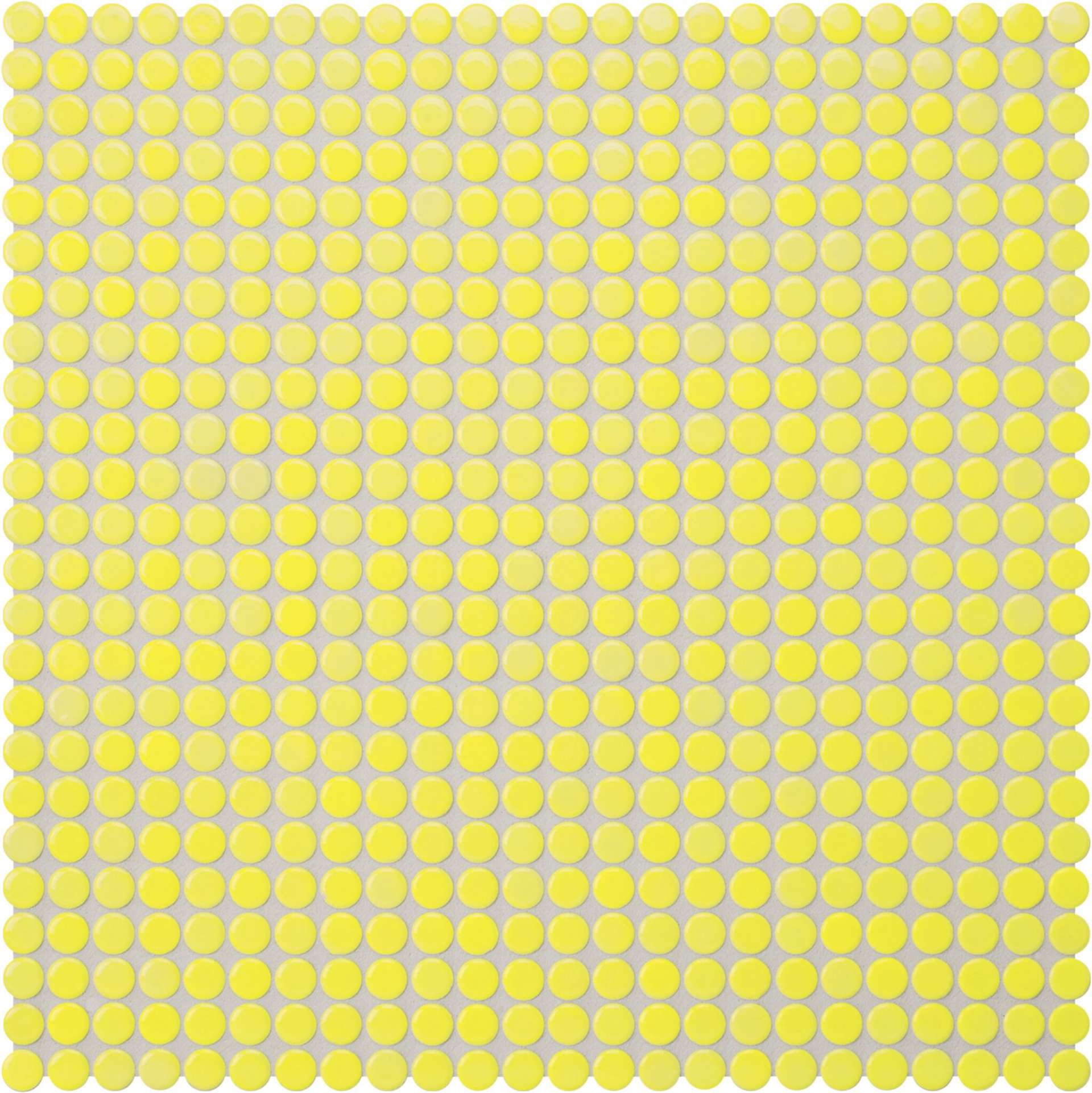 Мозаика Jasba Loop Zitronengelb 40013H-44, цвет жёлтый, поверхность глянцевая, круг и овал, 316x316