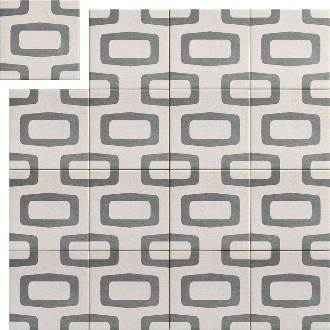 Керамогранит Mainzu Soft Delta, цвет белый серый, поверхность матовая, квадрат, 150x150