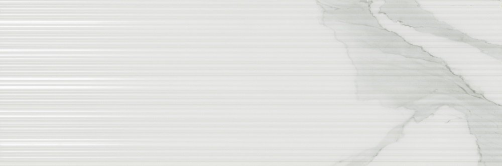 Керамическая плитка Ricchetti Marble Boutique Statuario White Flute Lucido Ret, цвет белый, поверхность глянцевая, прямоугольник, 300x900