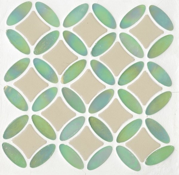 Мозаика JNJ Mosaic Керамическая Мозаика SA75-T(Y), цвет зелёный, поверхность глянцевая, квадрат, 200x200