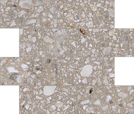 Мозаика Cerim Match Up Earl Grey Mix Comfort Mosaico Muretto 772561, цвет серый, поверхность матовая, прямоугольник, 75x150