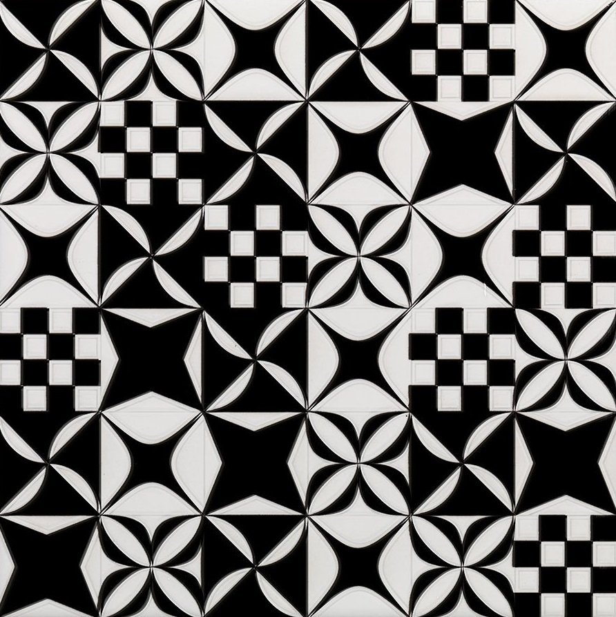 Мозаика CAS Mosaico Black&White, цвет чёрно-белый, поверхность глянцевая, квадрат, 200x200