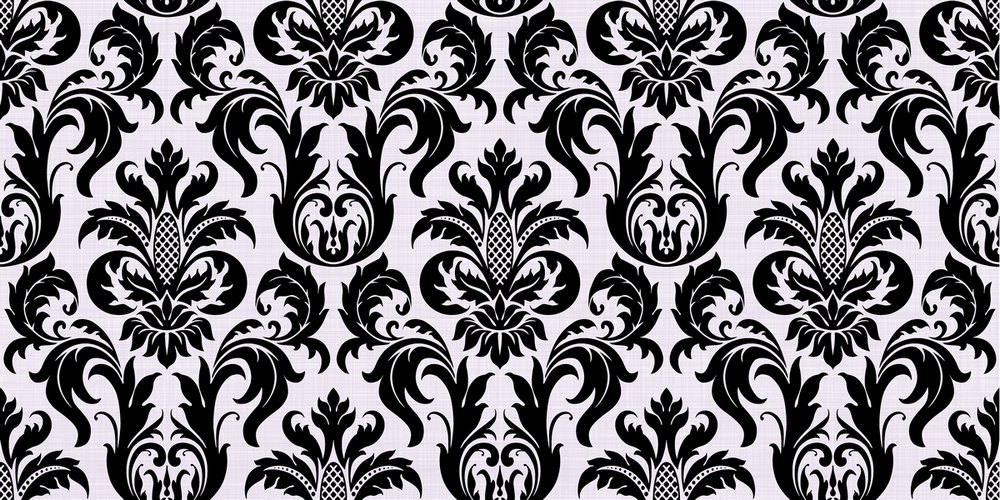 Керамическая плитка Piastrella Дамаск Ротонда Люкс Светло-Черная, цвет чёрно-белый, поверхность матовая, прямоугольник, 250x500