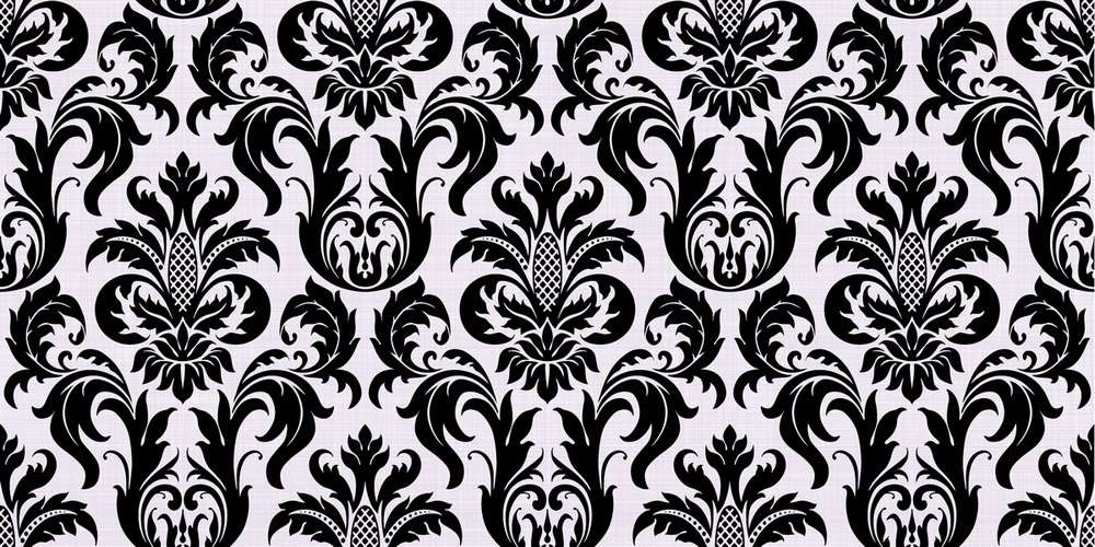 Керамическая плитка Piastrella Дамаск Ротонда Люкс Светло-Черная, цвет чёрно-белый, поверхность матовая, прямоугольник, 250x500