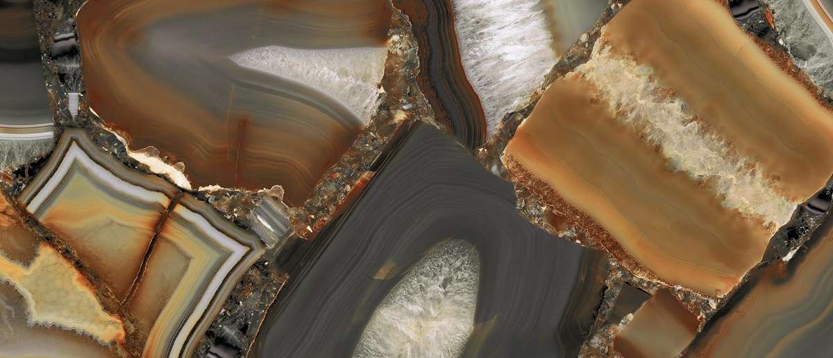 Широкоформатный керамогранит Emilceramica (Acif) Tele Di Marmo Precious Agate Brown Lappato ELML, цвет коричневый, поверхность лаппатированная, прямоугольник, 1200x2780