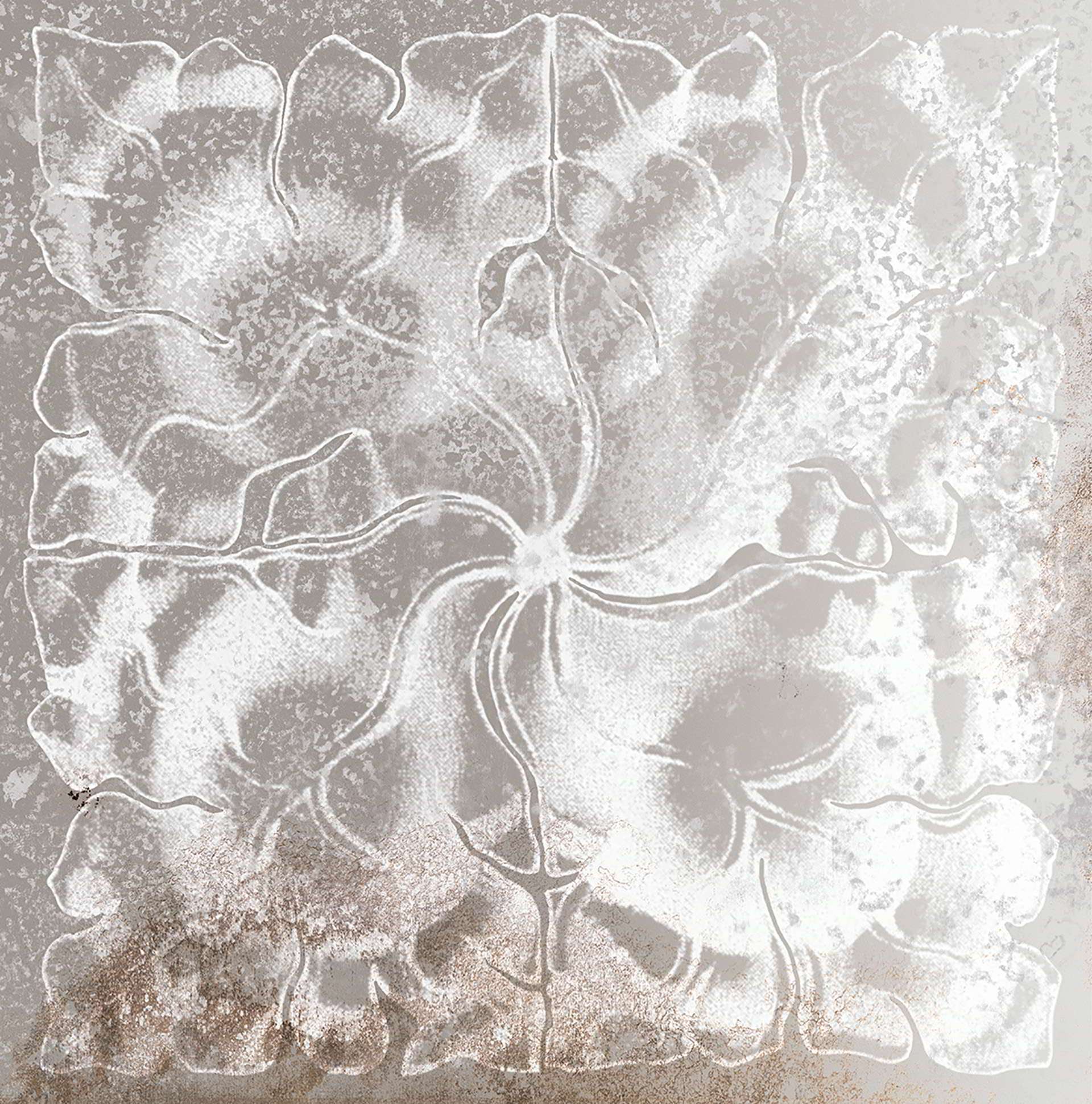 Декоративные элементы Viva Narciso Gemma Argento Lappato Matt EGS7, цвет серый, поверхность матовая лаппатированная, квадрат, 300x300