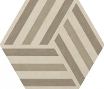 Керамогранит Ornamenta Corebasic Industrial Runup Warm Blend PO142420HXDCO19, цвет бежевый, поверхность матовая, шестиугольник, 600x600