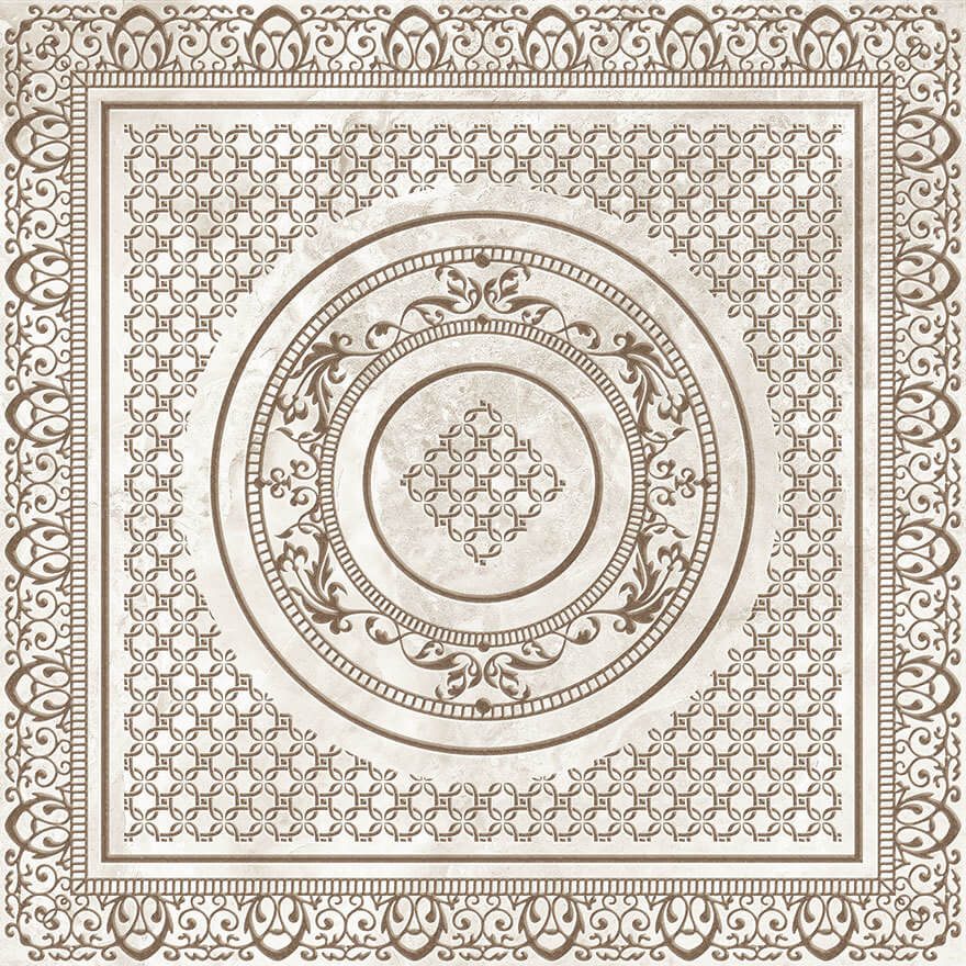 Декоративные элементы Ceracasa Vermont Deco Regio Oro Bone, цвет слоновая кость, поверхность матовая, квадрат, 491x491