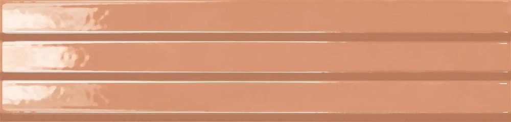 Керамическая плитка Flaviker Flow Tangerine Gloss PF60011945, цвет терракотовый, поверхность глянцевая, прямоугольник, 60x250