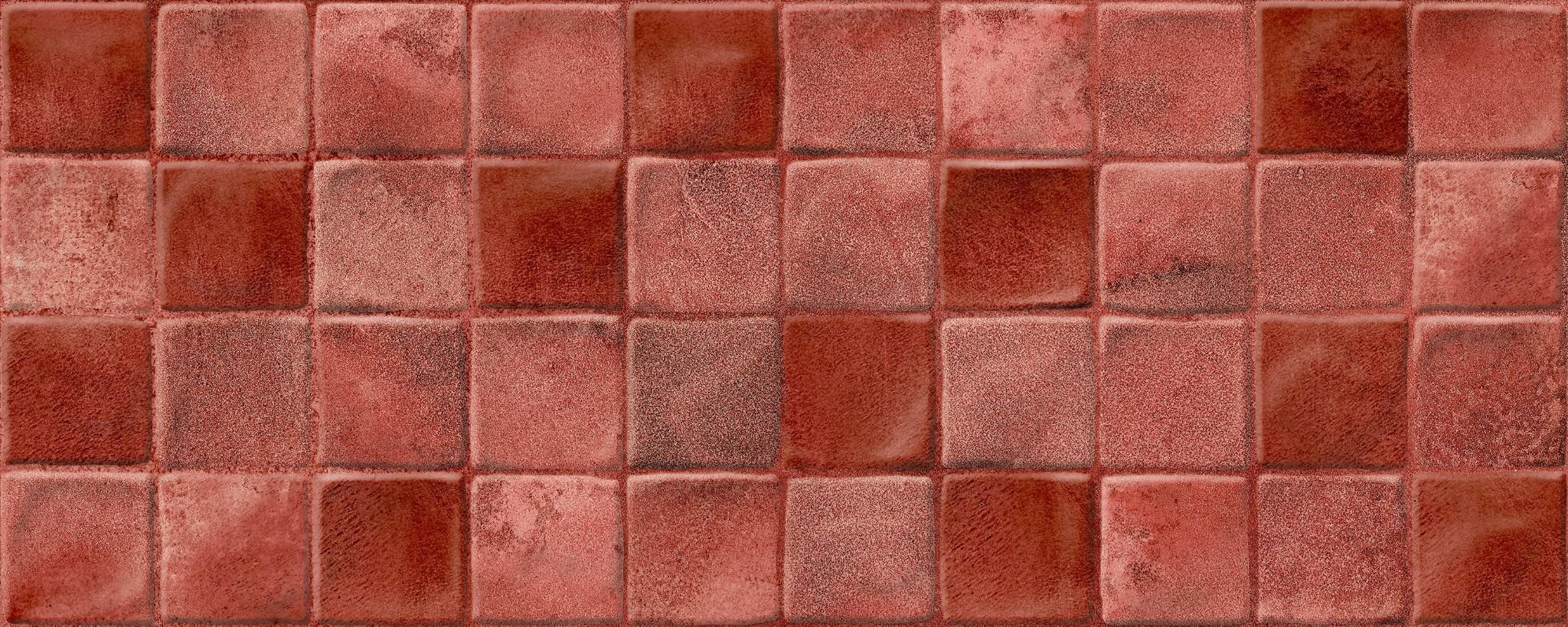 Мозаика Keros Mayolica Decorado Burdeos, цвет бордовый, поверхность глянцевая, прямоугольник, 200x500