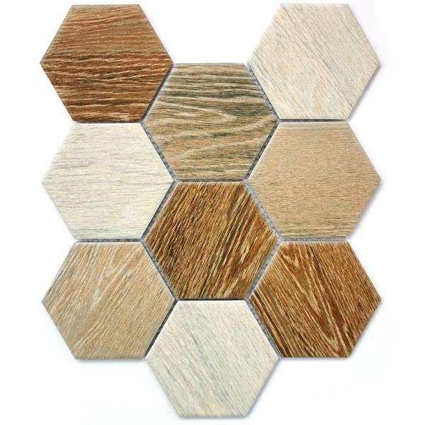Мозаика Bonaparte Wood Comb, цвет разноцветный бежевый, поверхность матовая, прямоугольник, 256x295