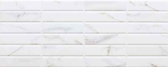 Керамическая плитка Ceradim Statuario Mosaico, цвет белый, поверхность глянцевая, прямоугольник, 200x500