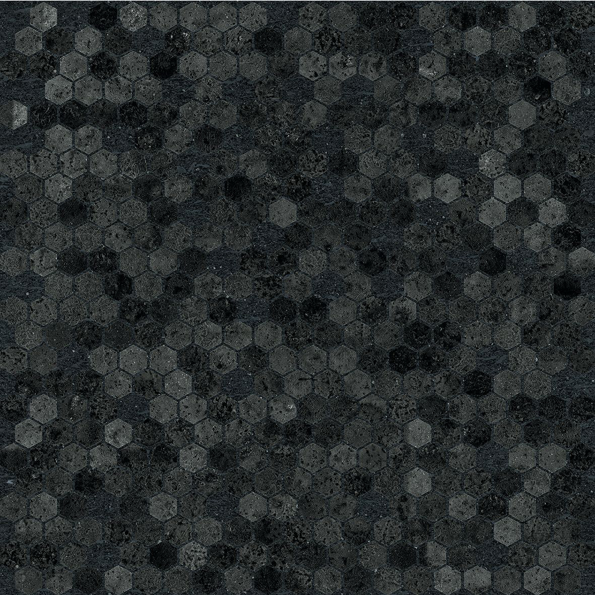 Декоративные элементы Provenza Vulcanika Raku Karato Nero EF7Z, цвет чёрный, поверхность матовая, шестиугольник, 300x300