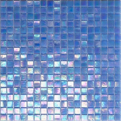 Мозаика Alma Mosaic Flicker NE22, цвет синий, поверхность глянцевая, квадрат, 150x150