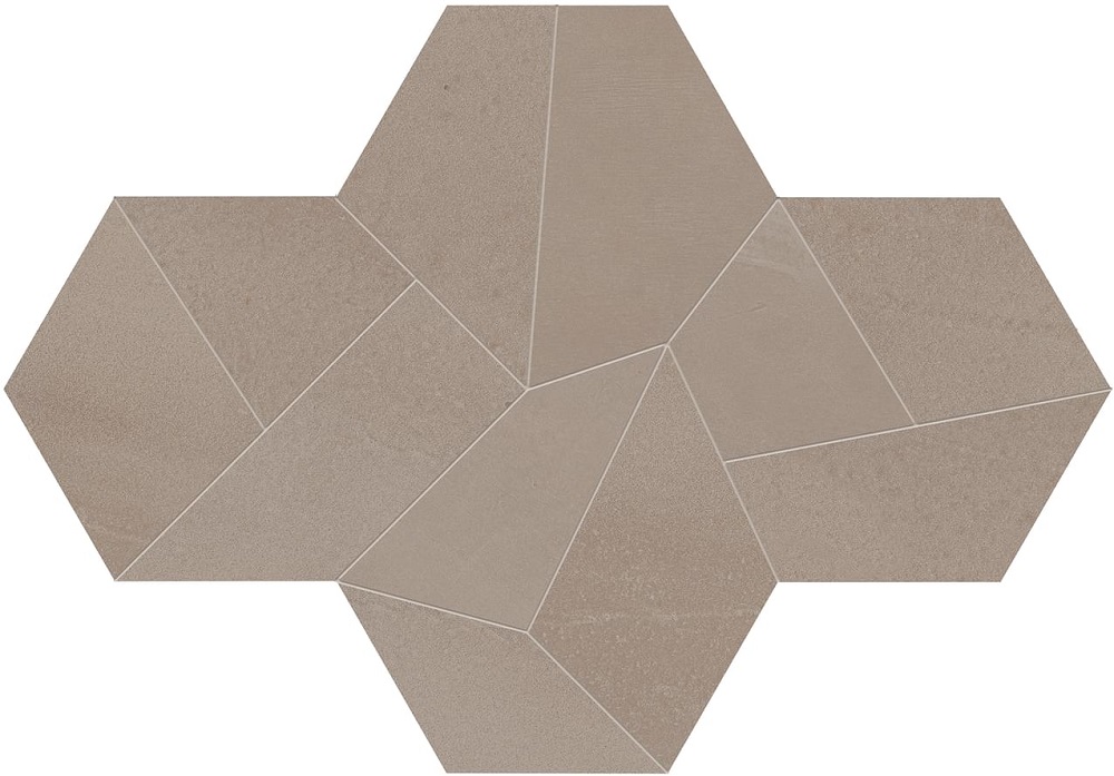 Мозаика Ergon Architect Resin Design Mini Hong Kong Taupe Naturale E2GW, цвет коричневый, поверхность натуральная, шестиугольник, 170x226