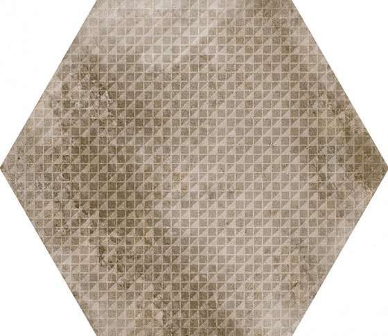 Керамогранит Equipe Urban Hexagon Melange Nut 23602, цвет коричневый, поверхность матовая, шестиугольник, 254x292